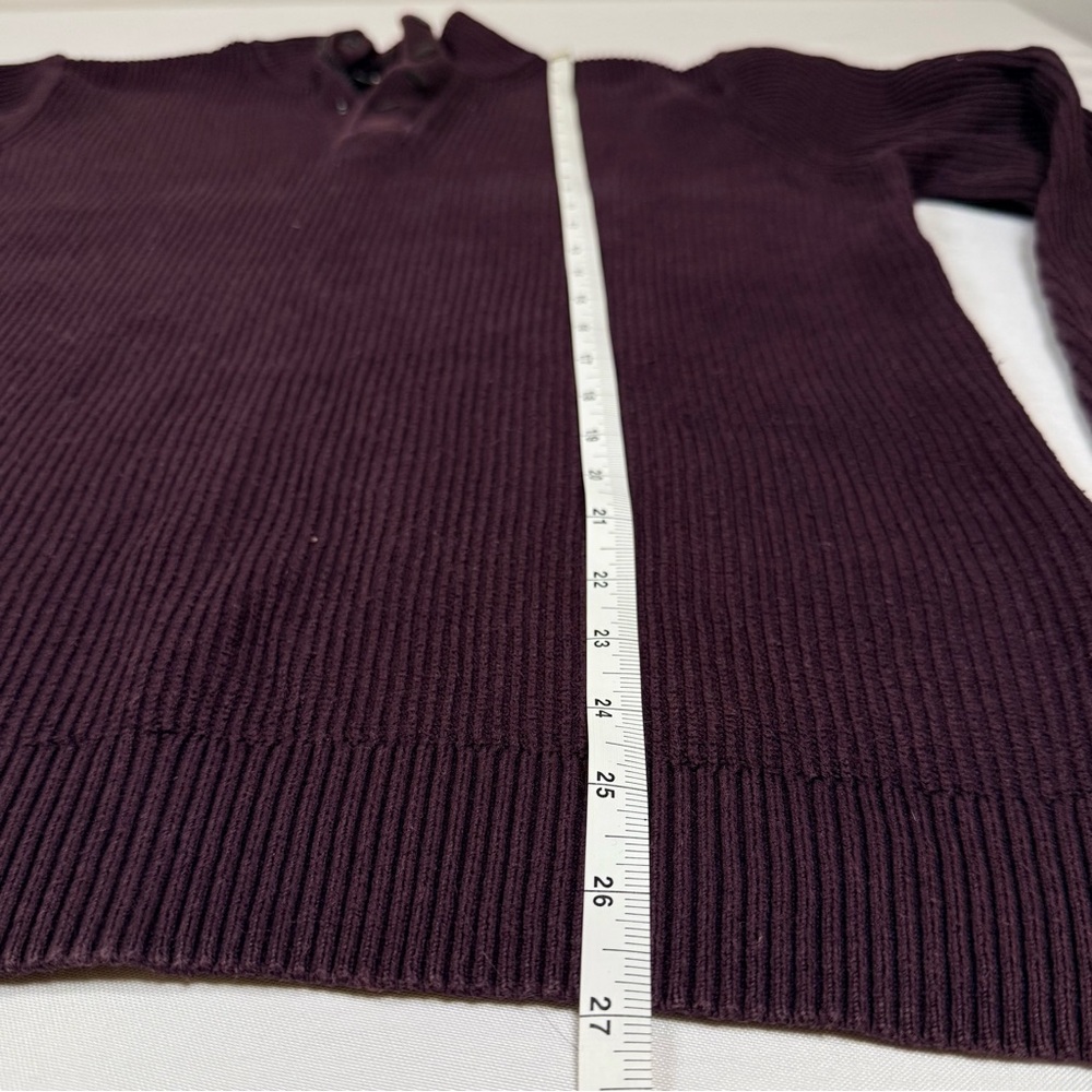 Express Men's Dark Purple Zip Up Sweater - Picture 5 of 8